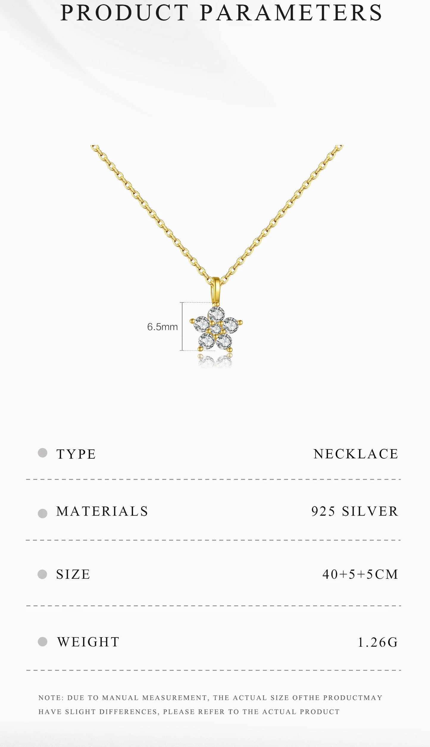 925 Sterling Silver Flower Zircon Pendant