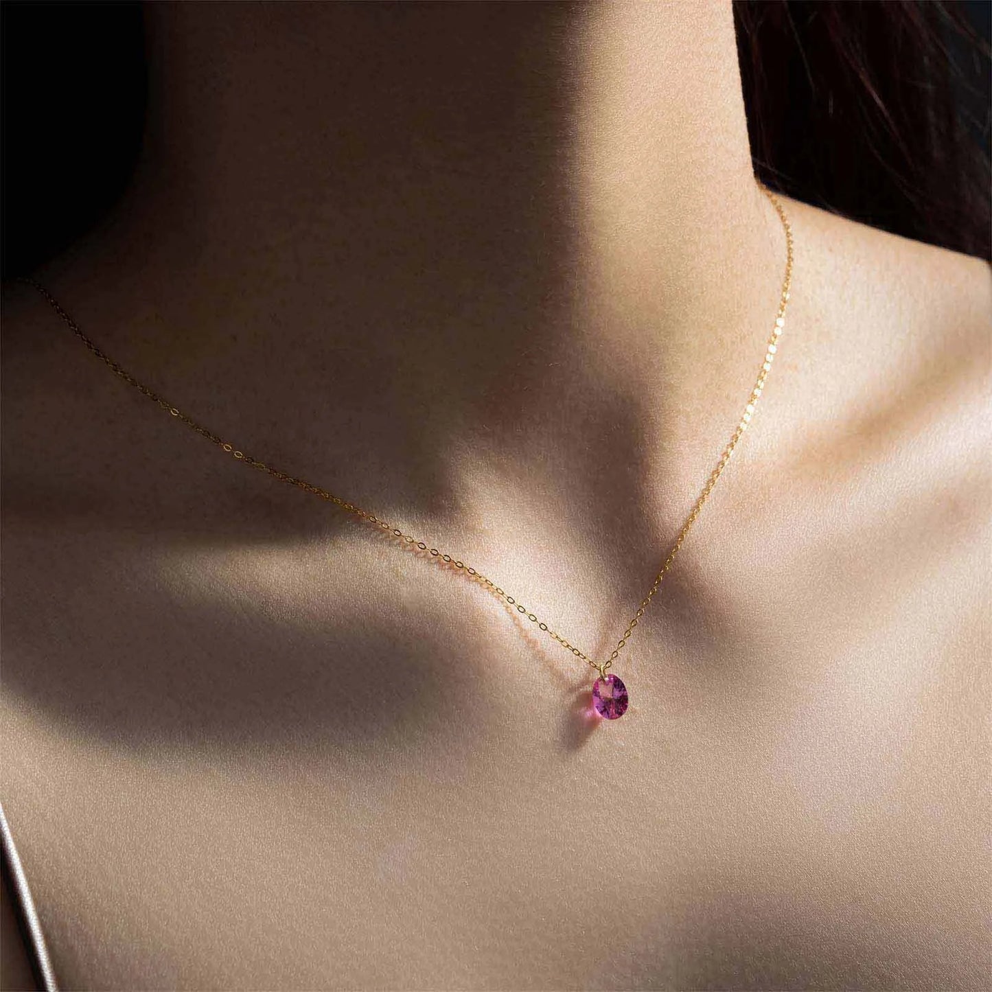 925 Sterling Silver Rose Pink Oval Pendant