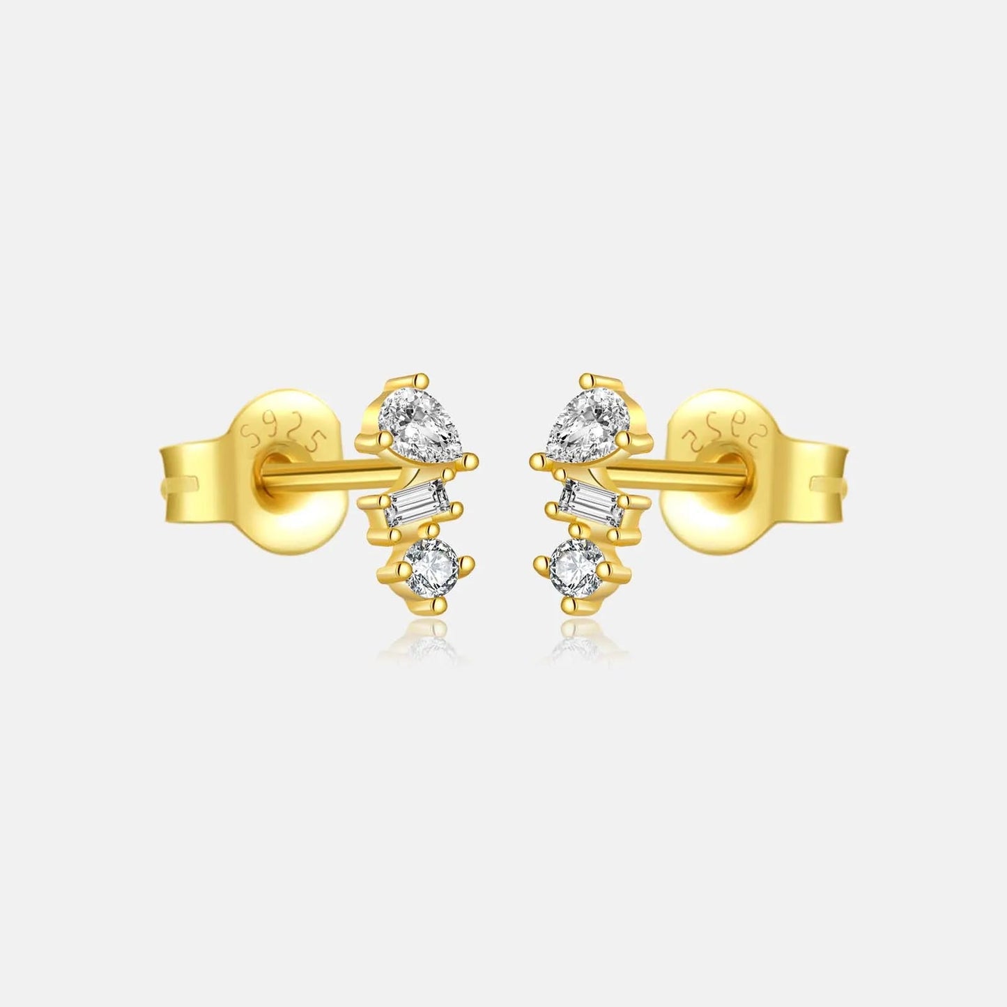 925 Sterling Silver Crystal Stud Earrings