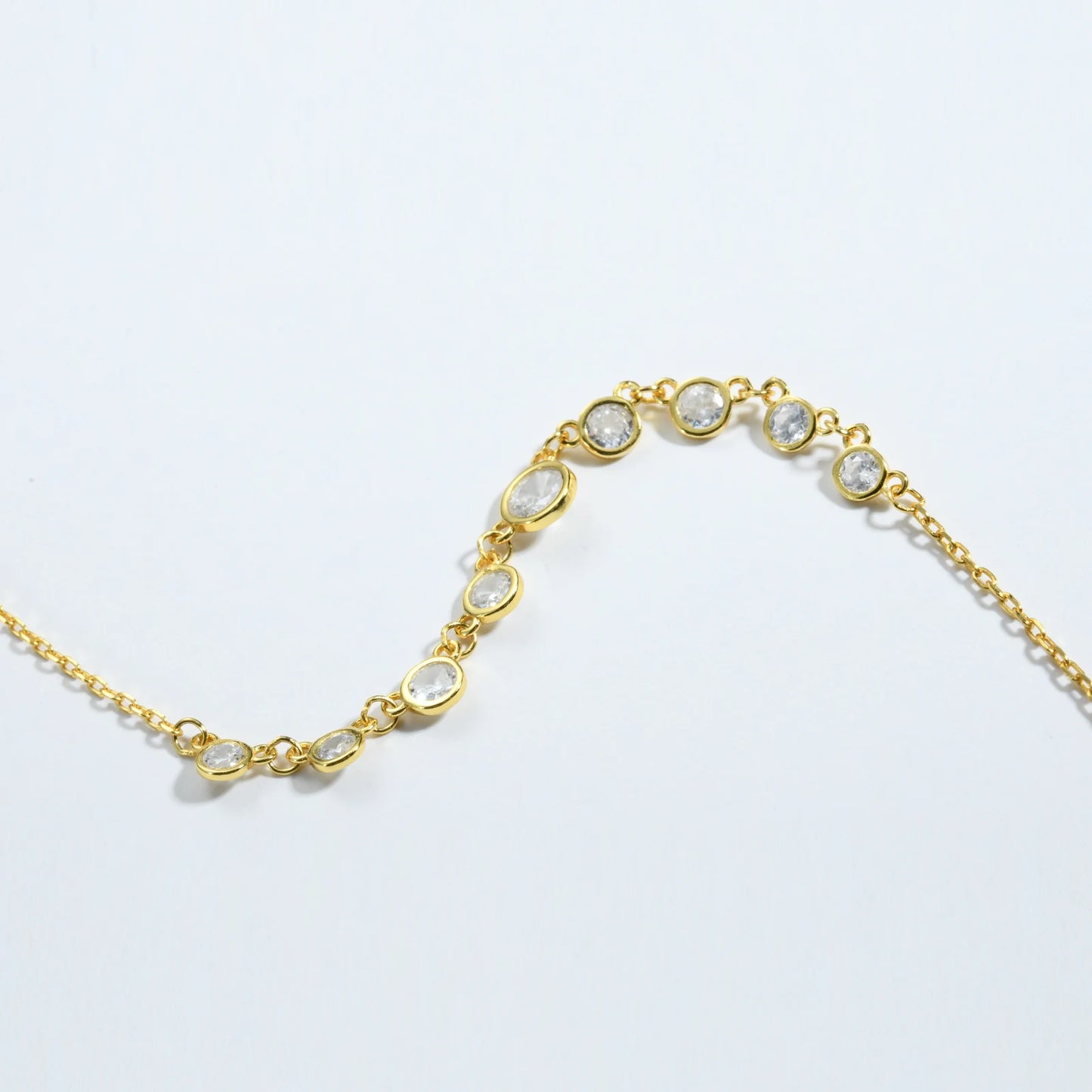 925 Sterling Silver Zircon Bead Necklace