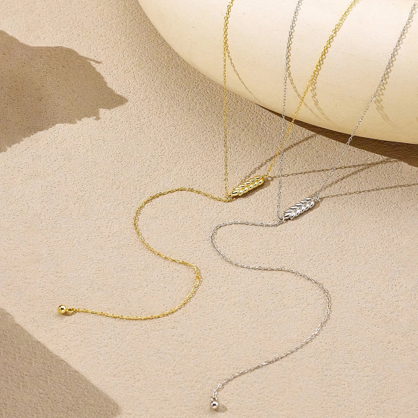 925 Sterling Silver Wheat Leaf Pendant