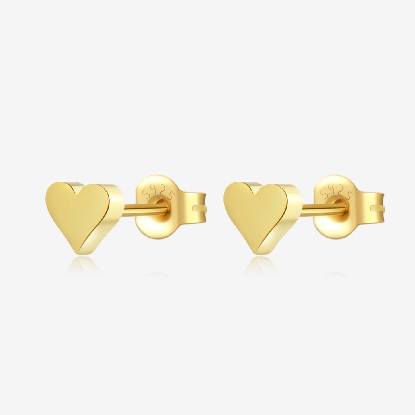 925 Sterling Silver Heart Stud Earrings